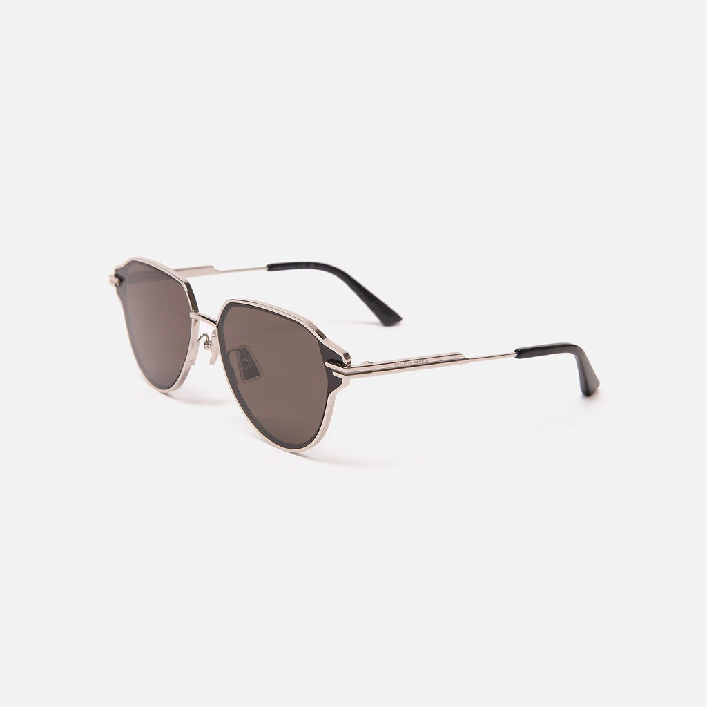 Bottega Veneta Gray & Black Aviator Sunglasses