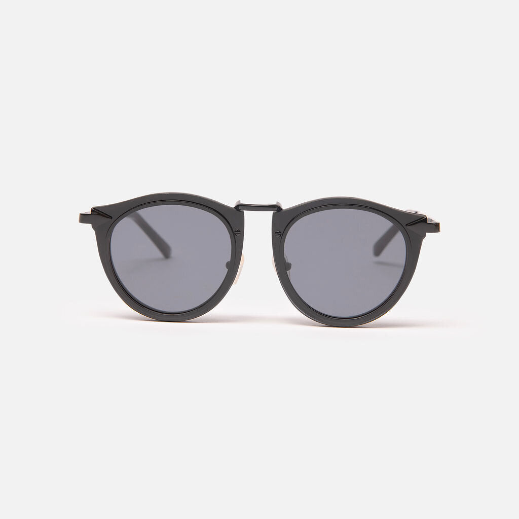 Karen Walker Black Round Wire Sunglasses