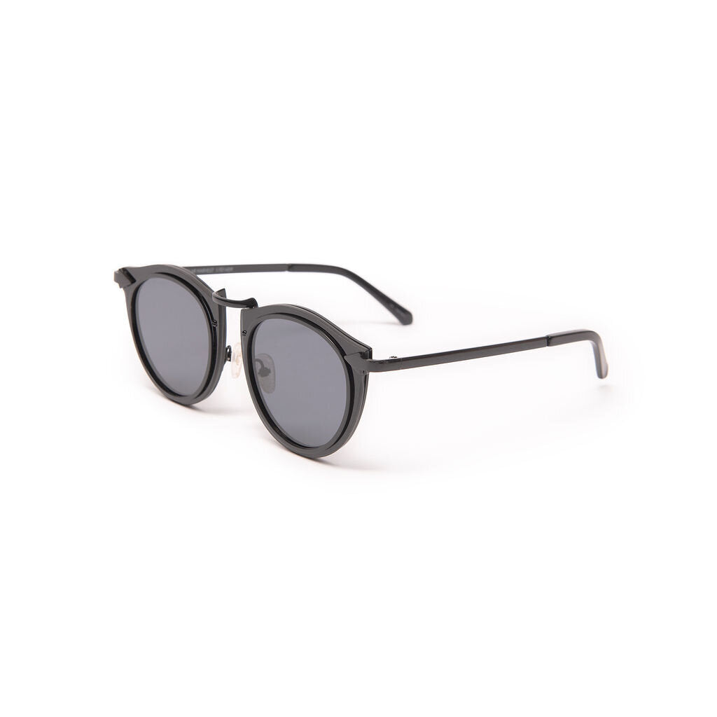 Karen Walker Black Round Wire Sunglasses