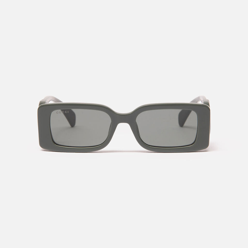 Gucci Gray Rectangle Frame Sunglasses