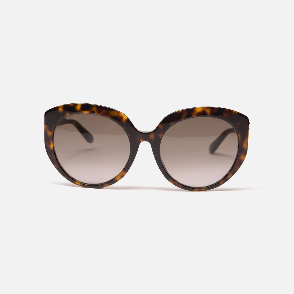 Jimmy Choo Brown Tortoise Round Sunglasses