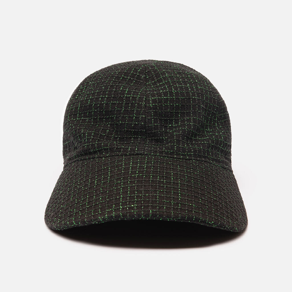Chanel Black & Green Metallic Tweed Baseball Cap