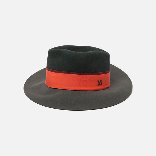 Michel Grey & Orange Fedora Hat