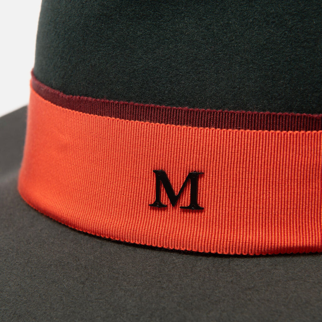 Michel Grey & Orange Fedora Hat