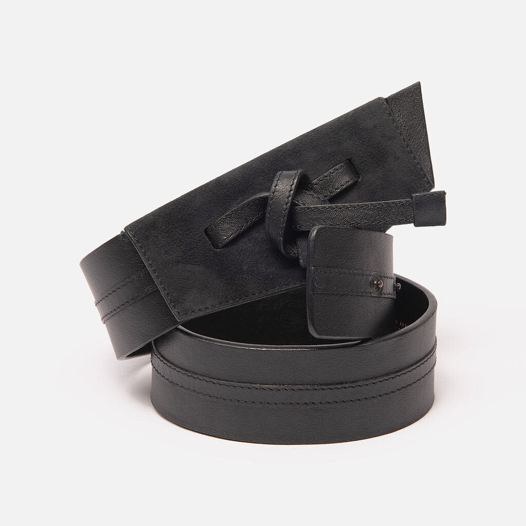 Carolina Herrera Black Leather Bow Detail Belt