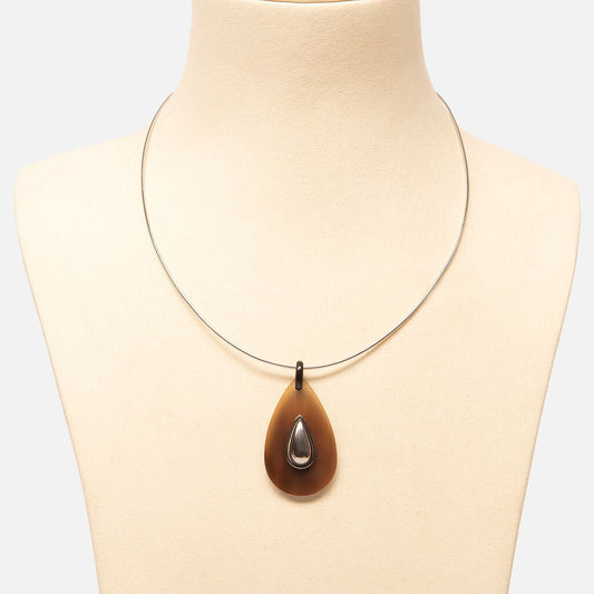 Hermes SS Collier Argente” Buffalo Horn Necklace