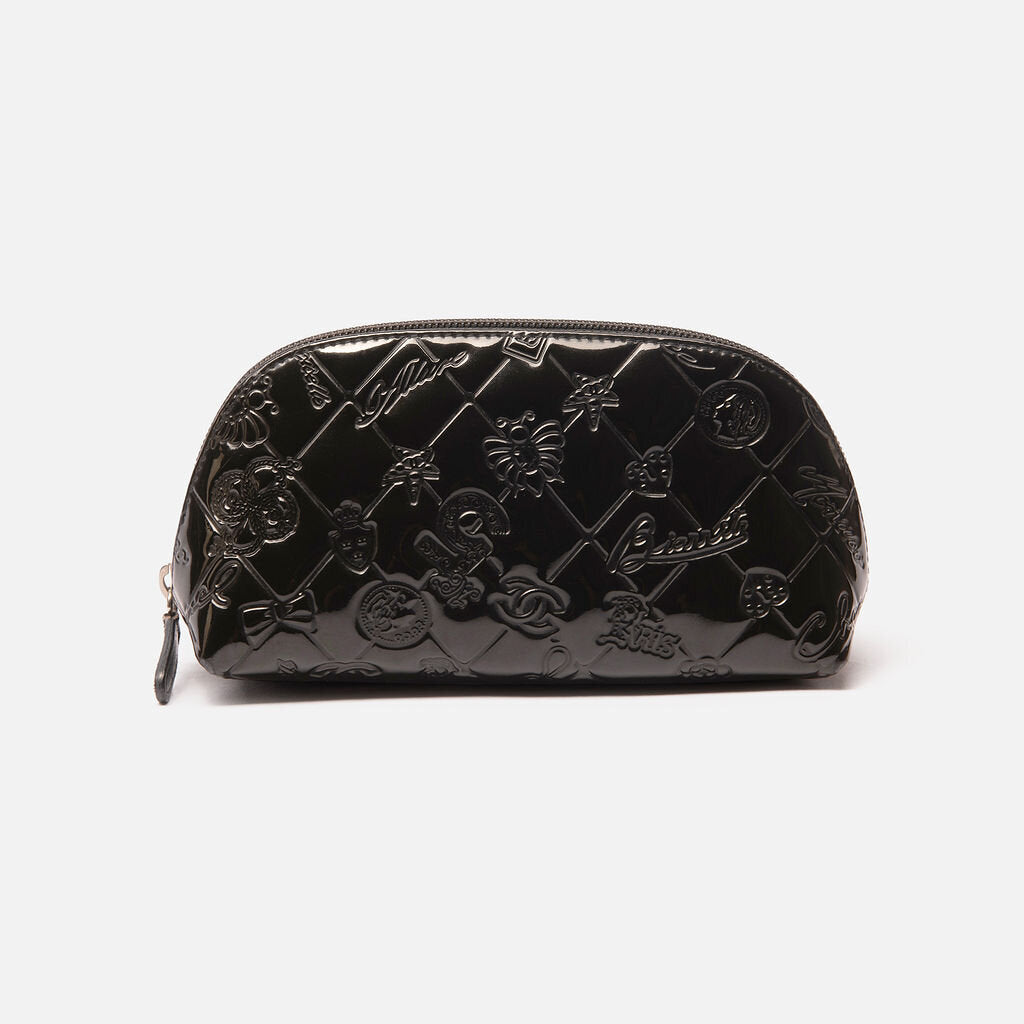 Chanel Black Patent Cosmetic Zip Pouch