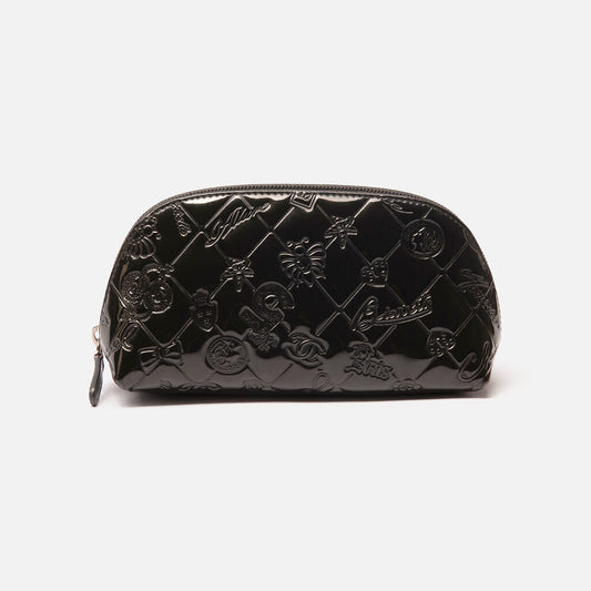 Chanel Black Patent Cosmetic Zip Pouch