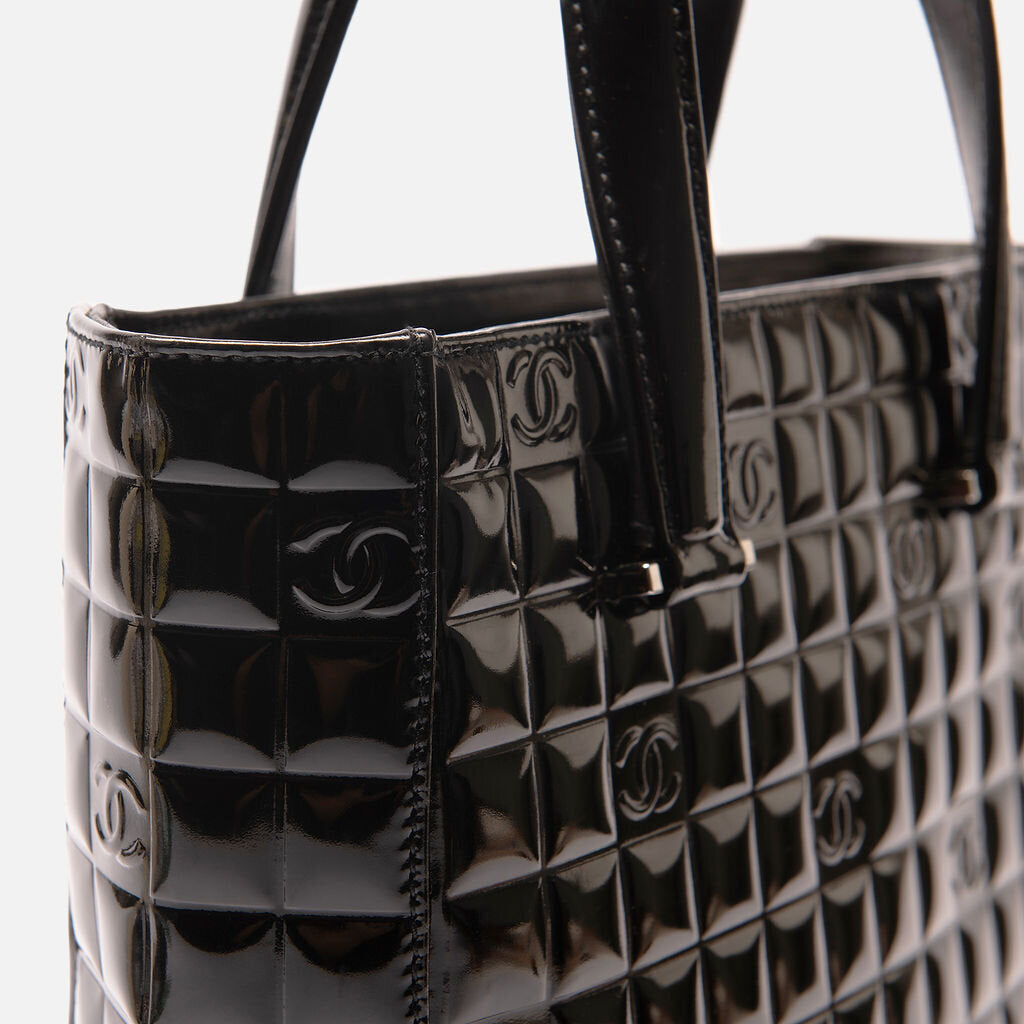 Chanel Black Patent Icon Tote