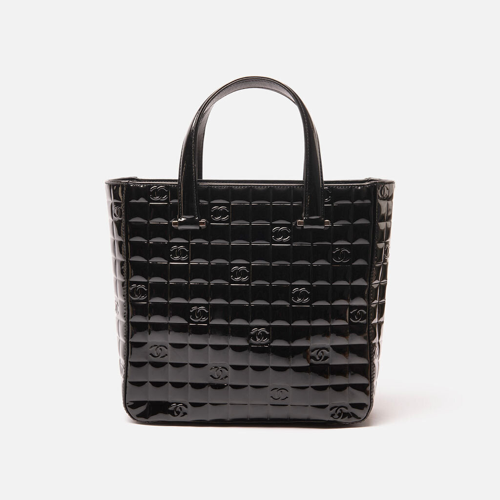 Chanel Black Patent Icon Tote