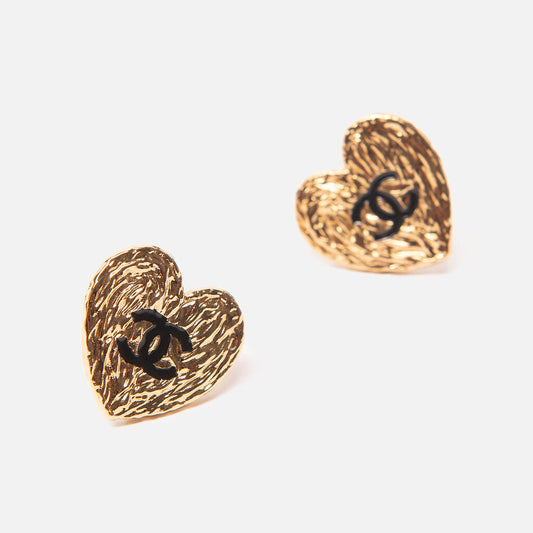 Chanel GT Hammered Heart Chanel Earring