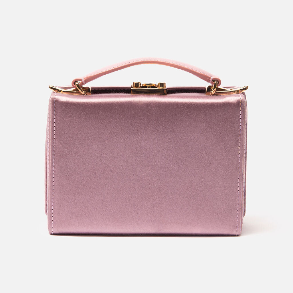 Mark Cross Purple Satin Embellished Top-Handle Bag