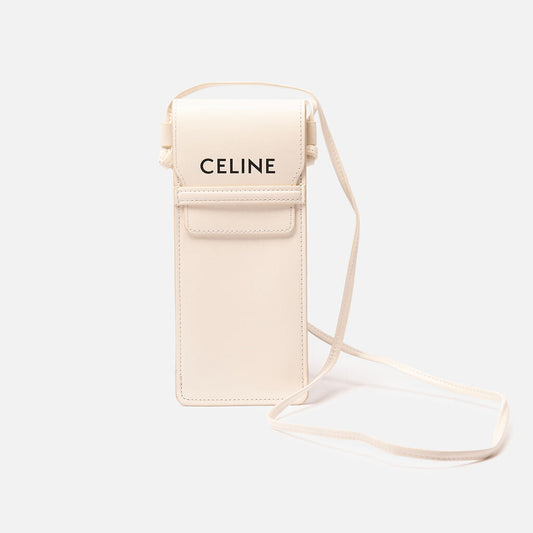 Celine Off White Leather Phone Holder