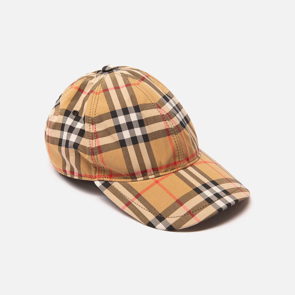 Burberry Check Cotton Baseball Cap
