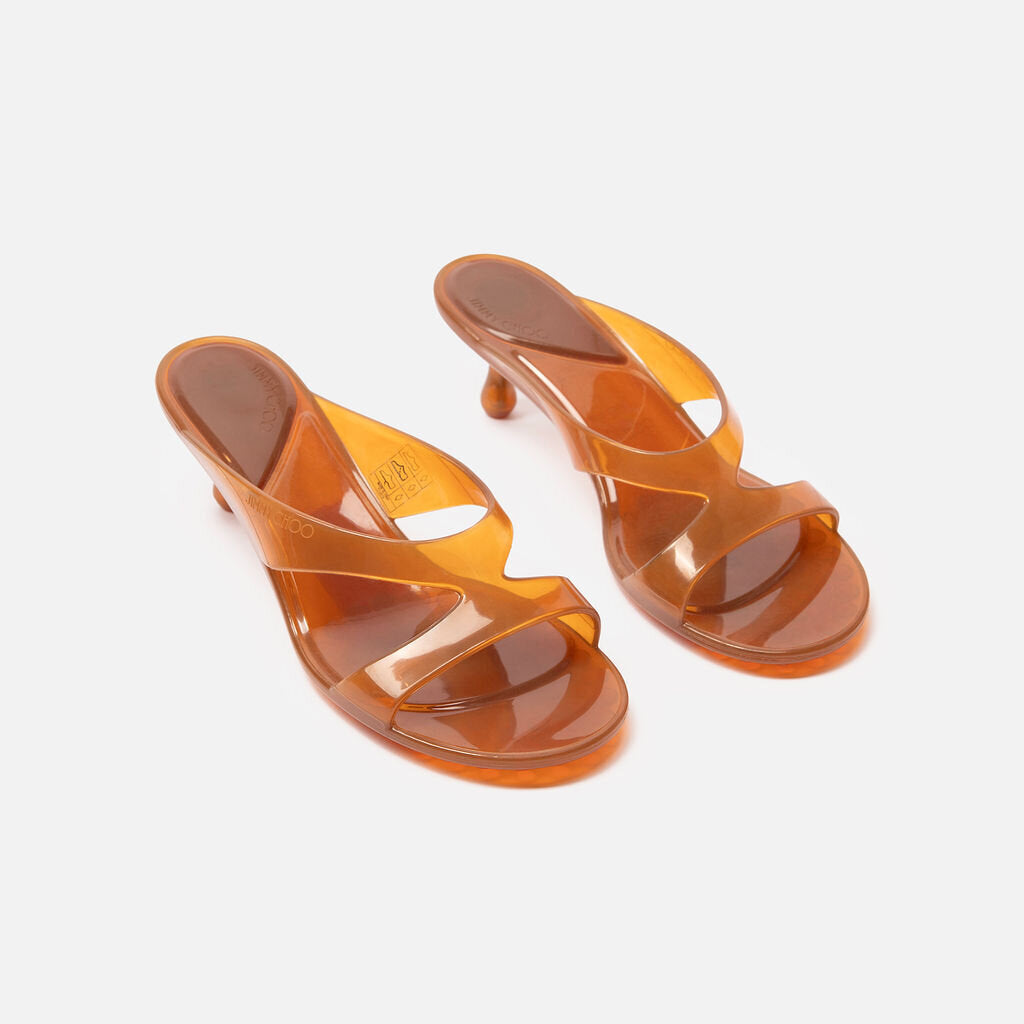 Jimmy Choo Brown Jelly Kitten Heel Sandal
