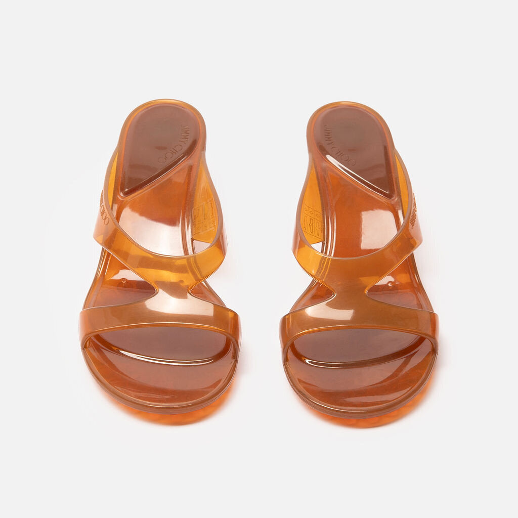 Jimmy Choo Brown Jelly Kitten Heel Sandal