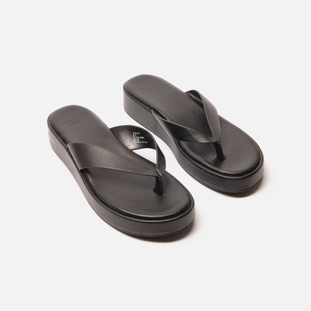 Abercrombie & Fitch Black Platform Flip Flop