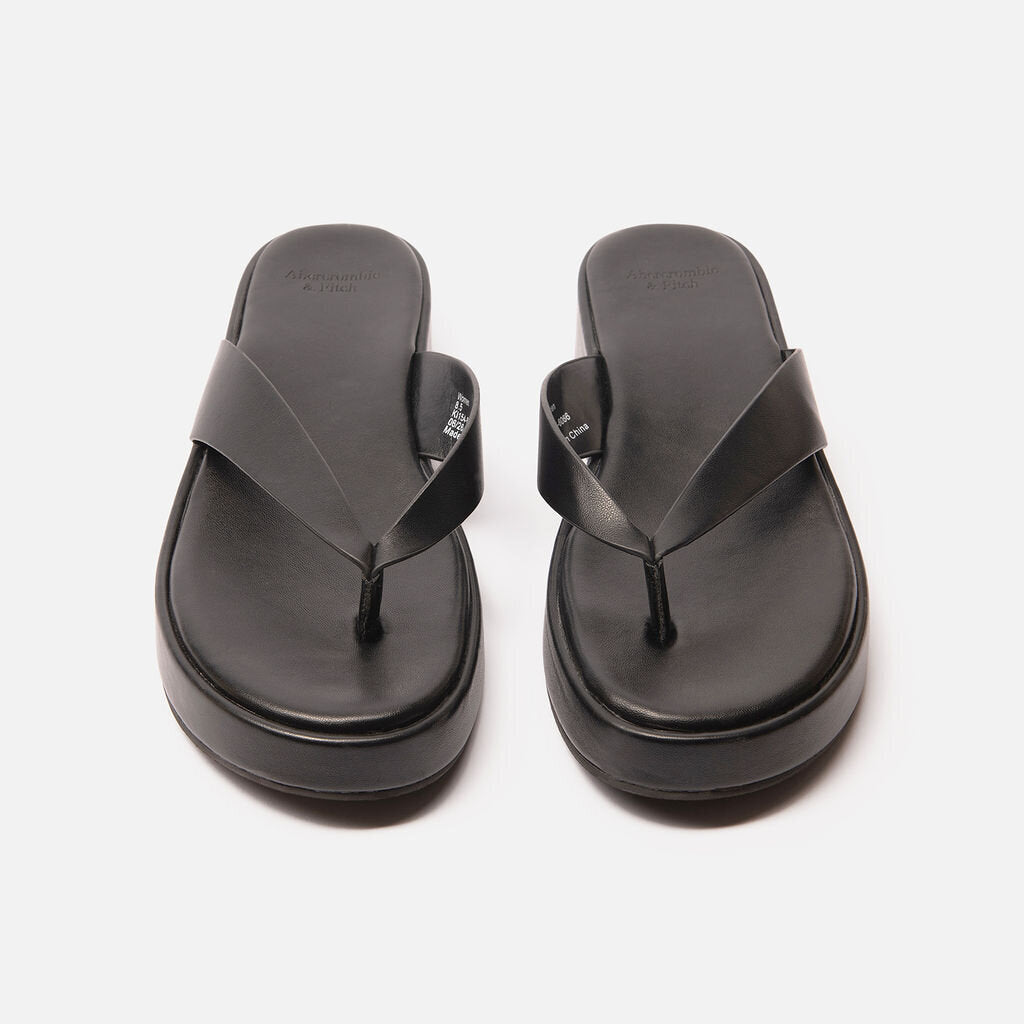 Abercrombie & Fitch Black Platform Flip Flop