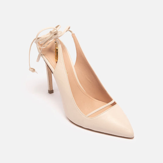 Dee Ocleppo Cream Leather Slingback Pump
