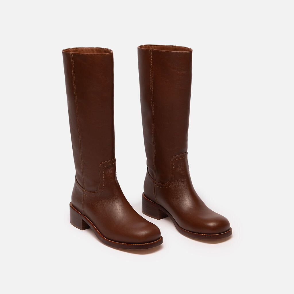 Steve Madden Brown Leather Tall Boot Riggs