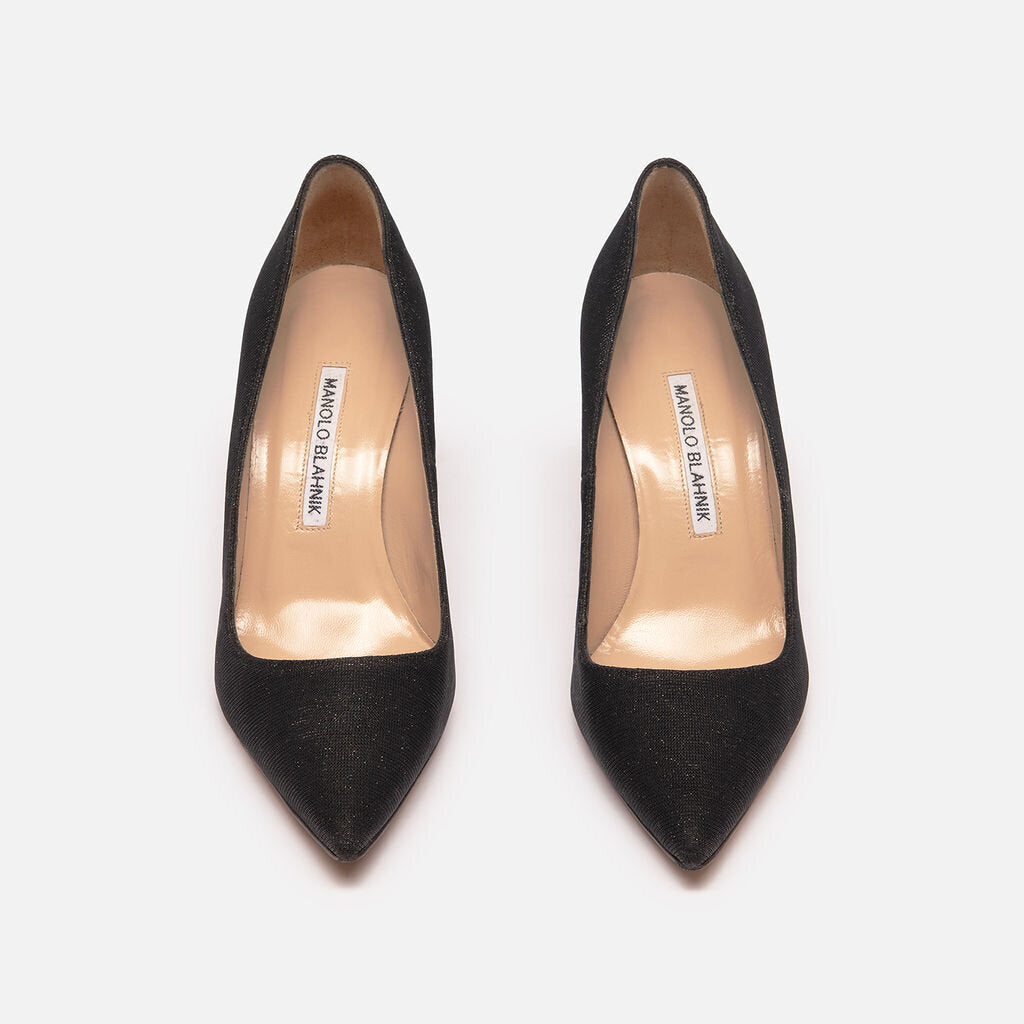 Manolo Blahnik Black Shimmery Glitter