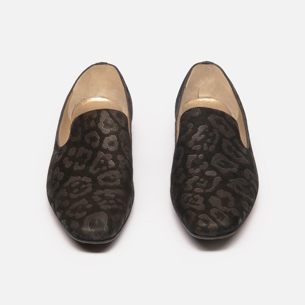 Jimmy Choo Black Animal Print Loafer