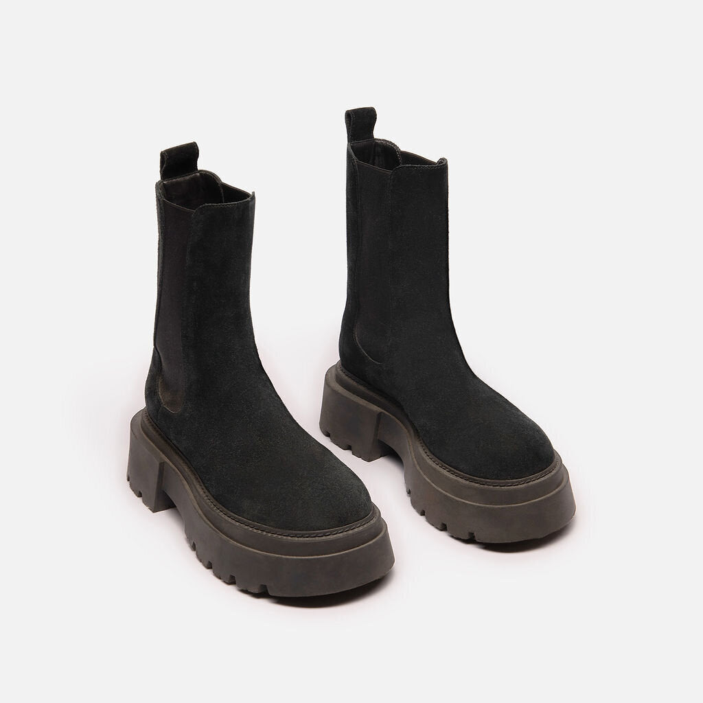 Sportmax Black Suede Platform Boot
