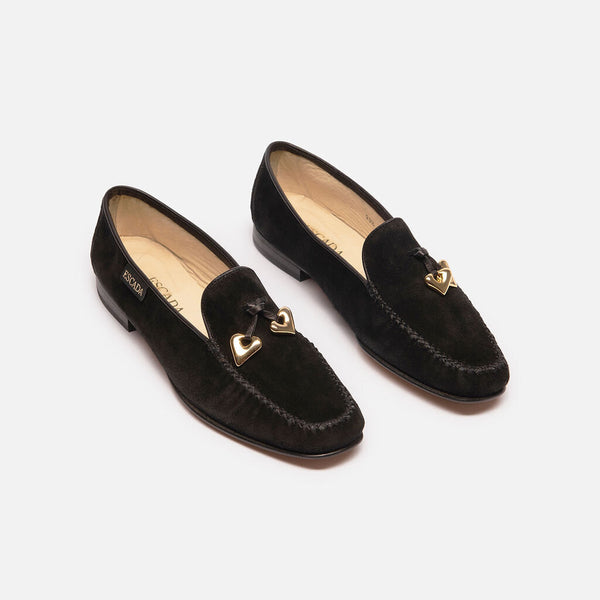 Escada Black Suede Loafer