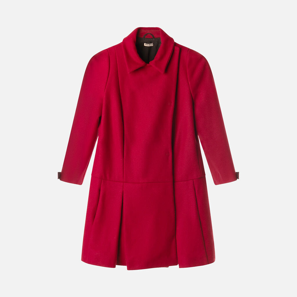 Miu Miu Red Wool Blend Coat