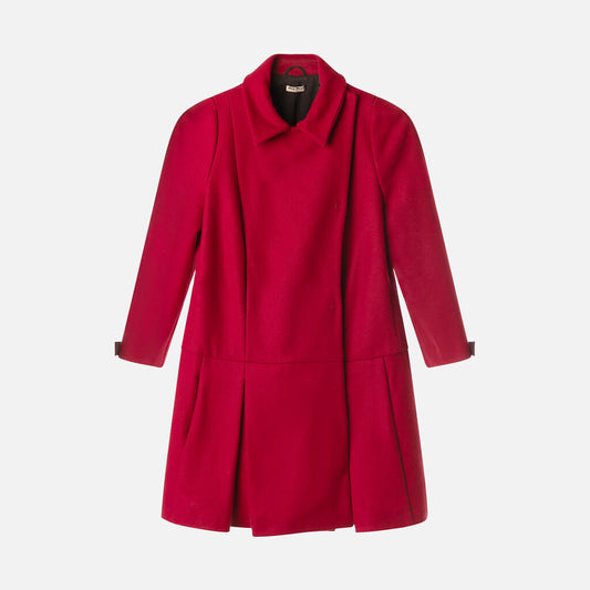 Miu Miu Red Wool Blend Coat