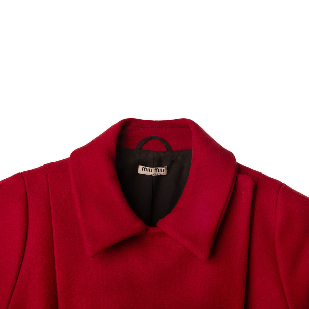 Miu Miu Red Wool Blend Coat
