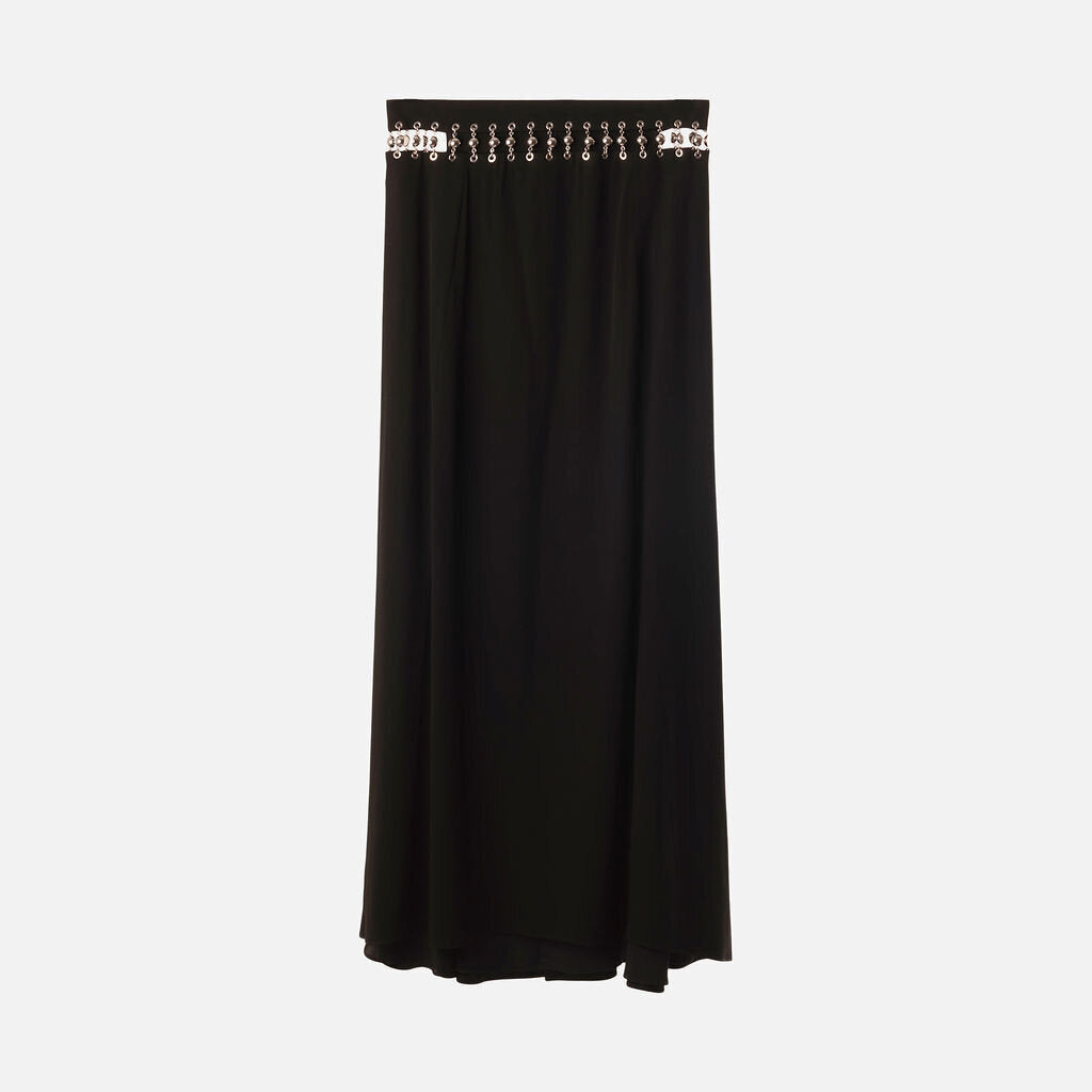 Rabanne Black Acetate Blend Maxi Skirt