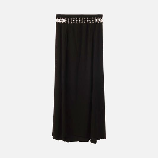 Rabanne Black Acetate Blend Maxi Skirt