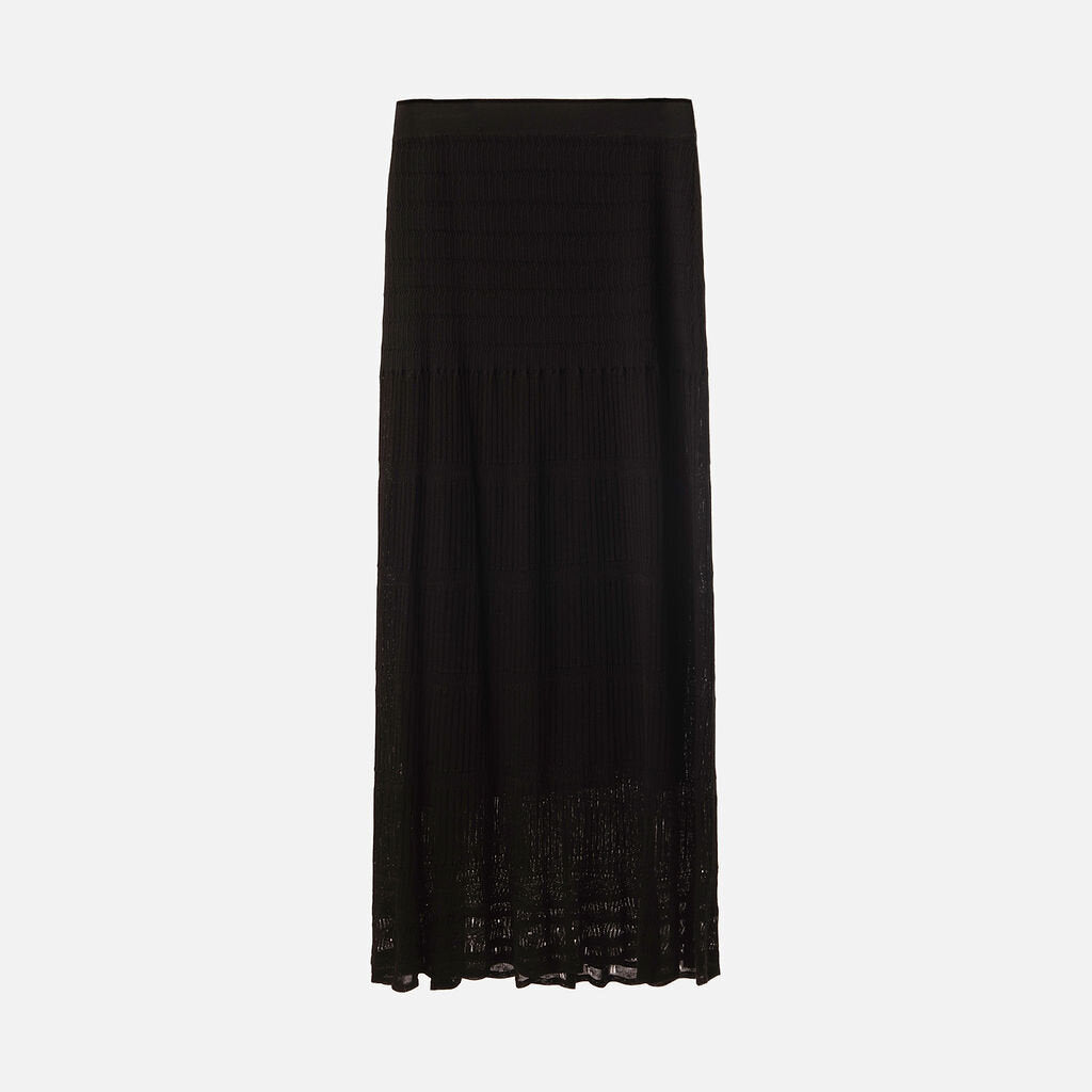 Carlisle Black Viscose Blend Knit Maxi Skirt