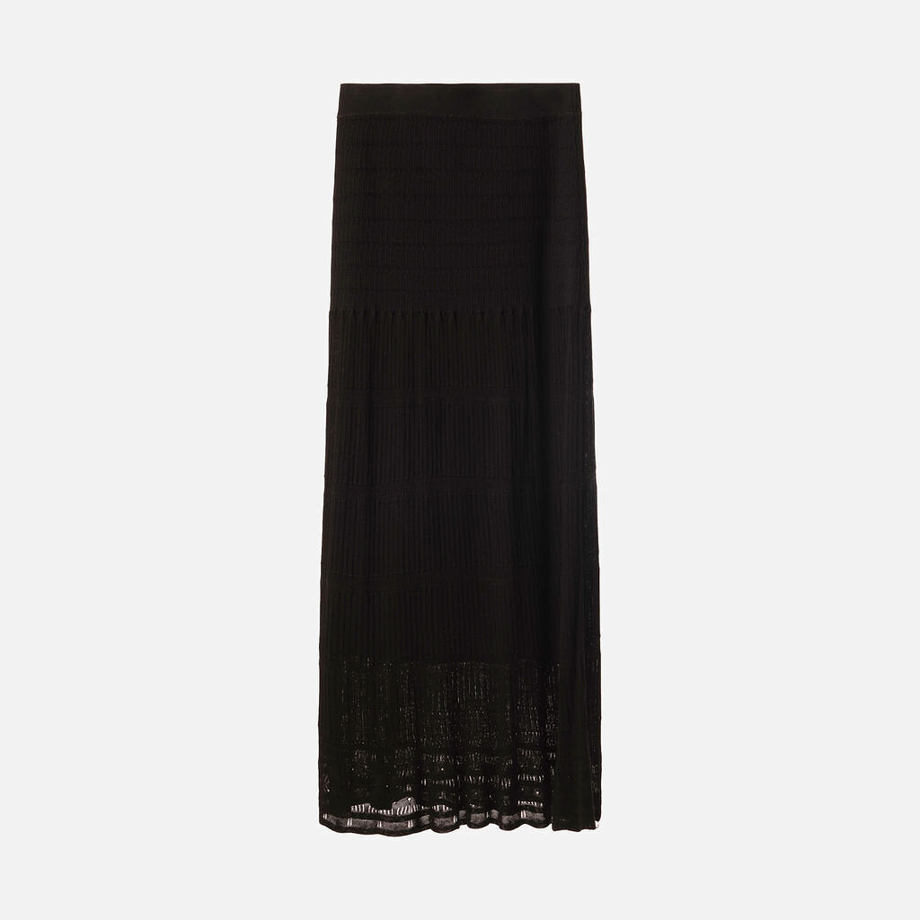 Carlisle Black Viscose Blend Knit Maxi Skirt