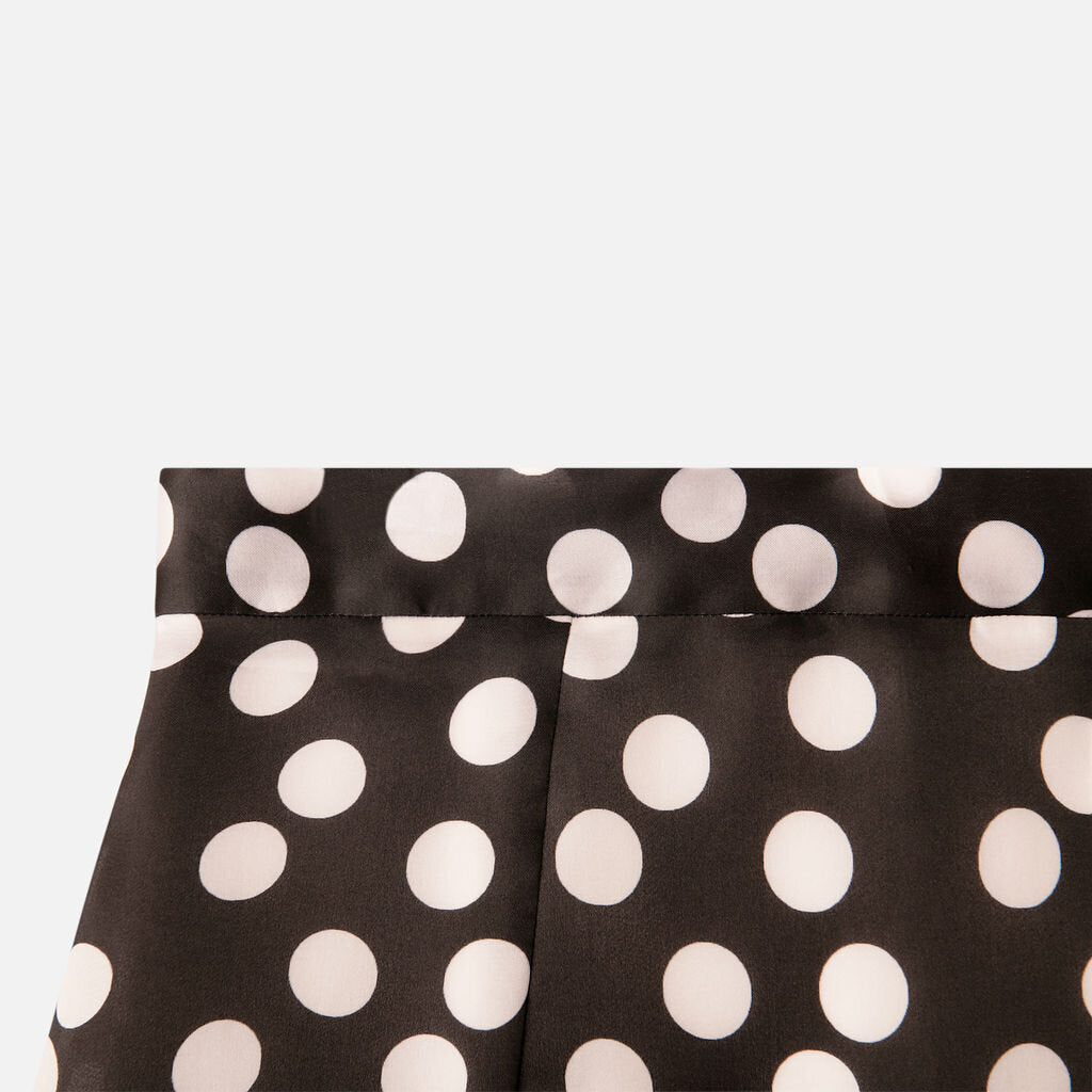 Carolina Herrera Black/While Polka Dot Silk Maxi Skirt