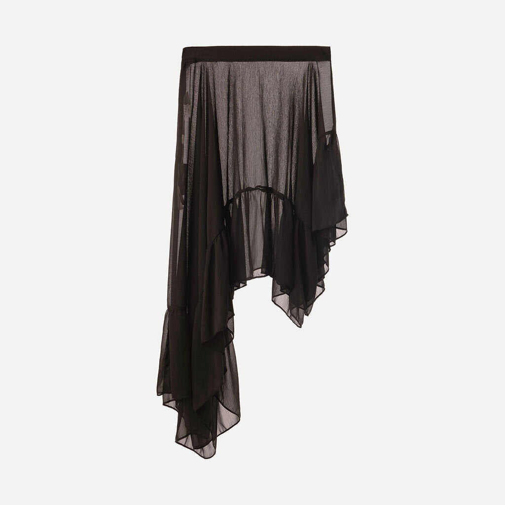 Karla Vivian Black Poly Ruffle Skirt