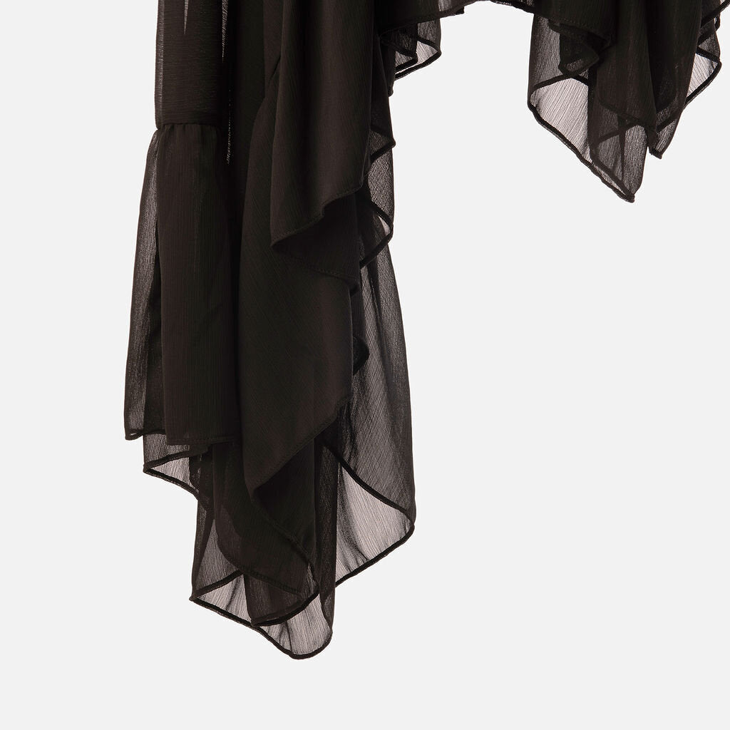 Karla Vivian Black Poly Ruffle Skirt