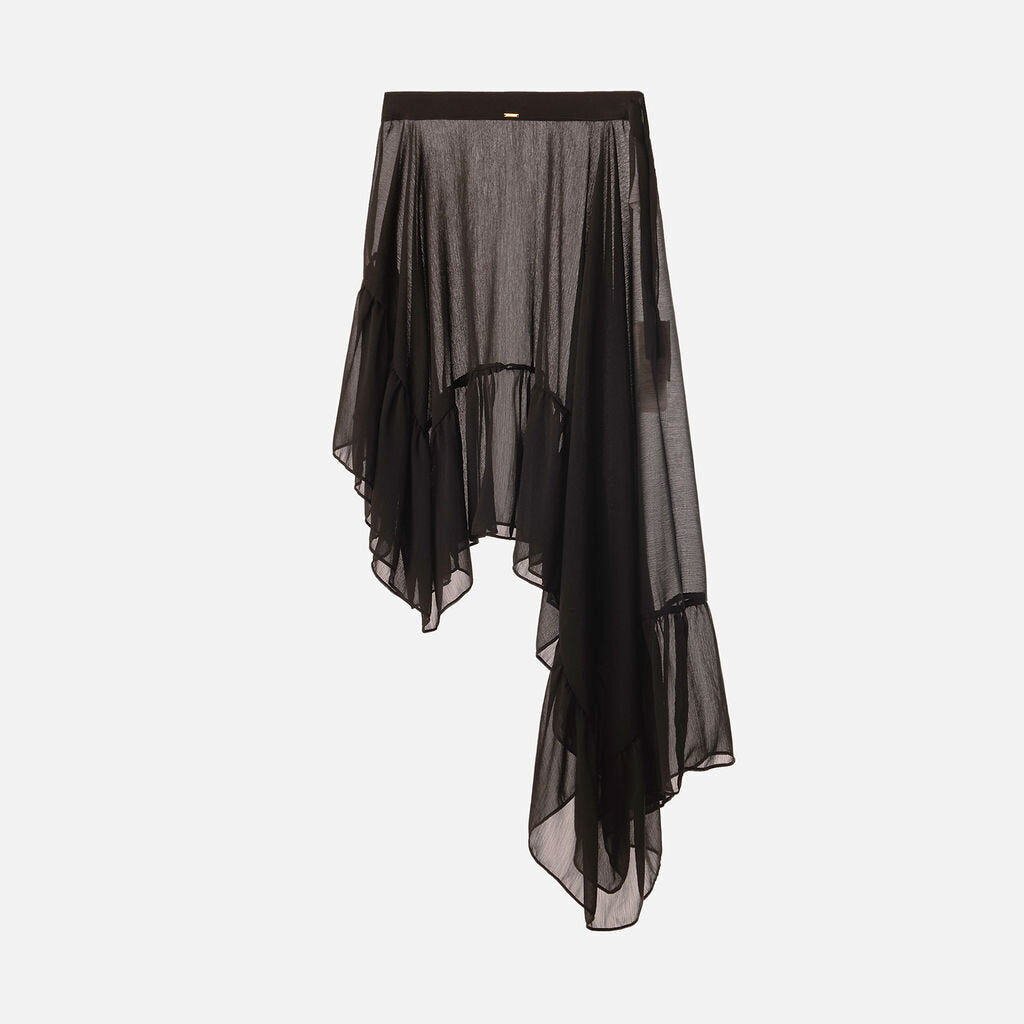 Karla Vivian Black Poly Ruffle Skirt