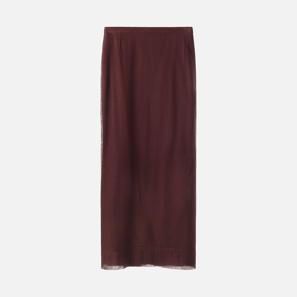 Dolce & Gabbana Purple Midi Netting Overlay Cotton Acetate Lycra Skirt