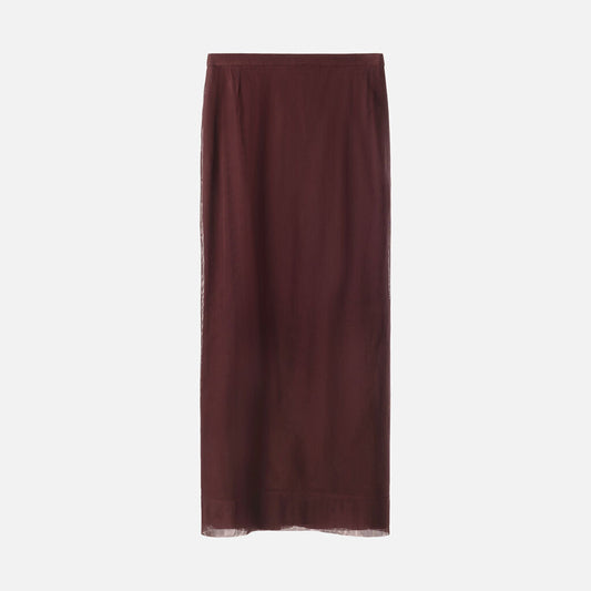 Dolce & Gabbana Purple Midi Netting Overlay Cotton Acetate Lycra Skirt
