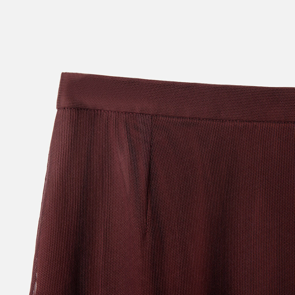 Dolce & Gabbana Purple Midi Netting Overlay Cotton Acetate Lycra Skirt
