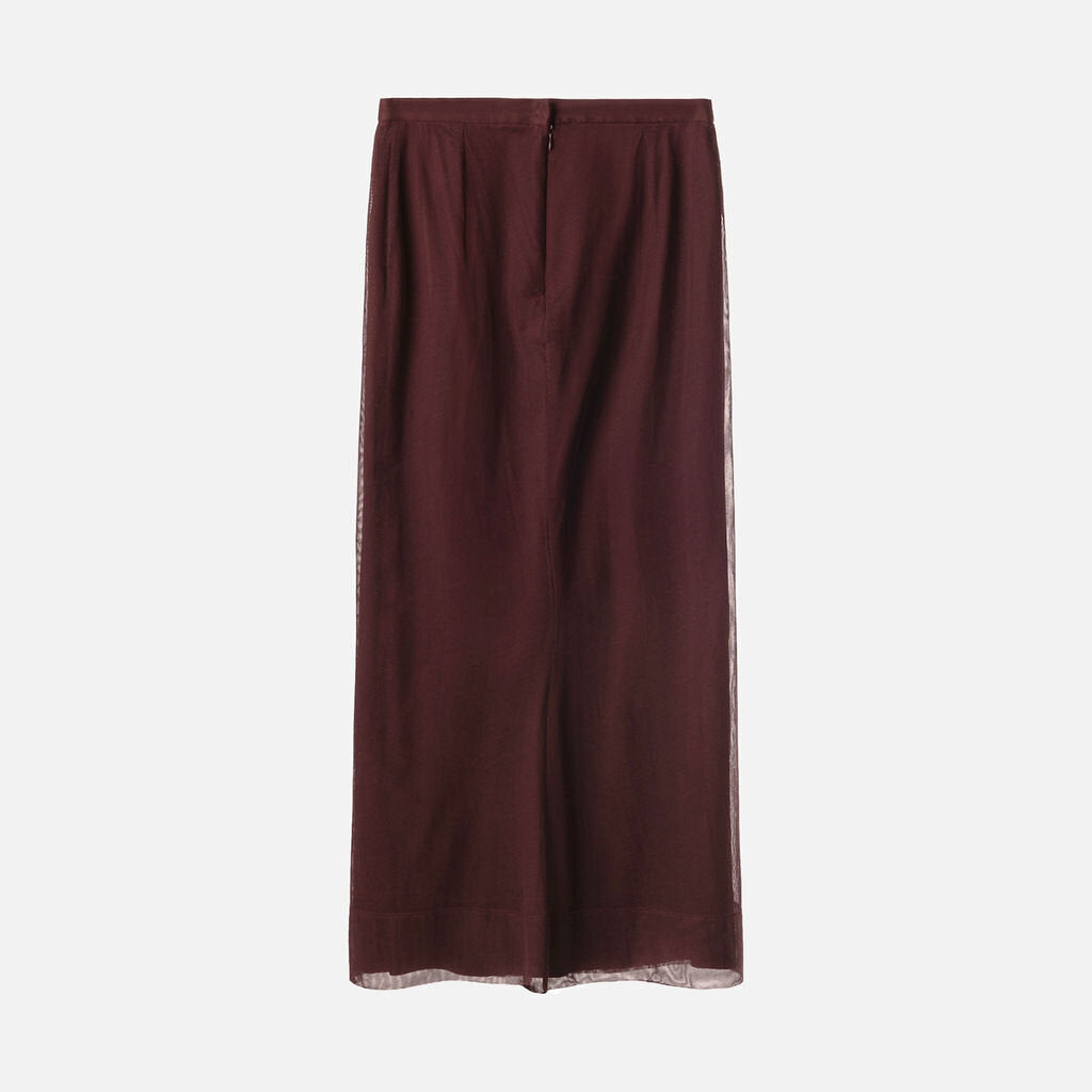 Dolce & Gabbana Purple Midi Netting Overlay Cotton Acetate Lycra Skirt