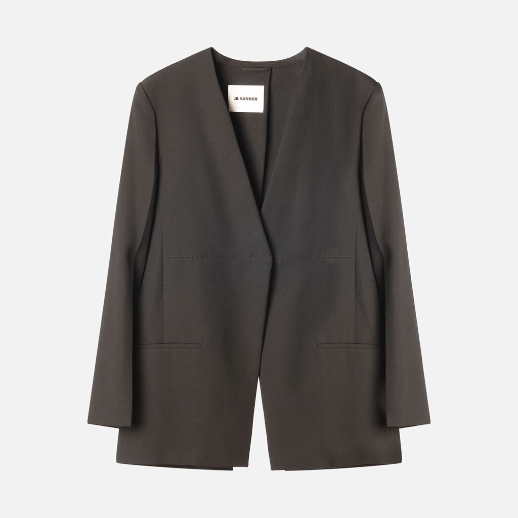 Jil Sander Black Wool Tailored Open Back Blazer