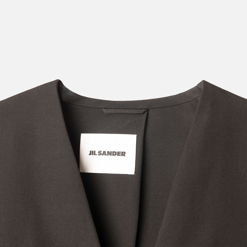 Jil Sander Black Wool Tailored Open Back Blazer