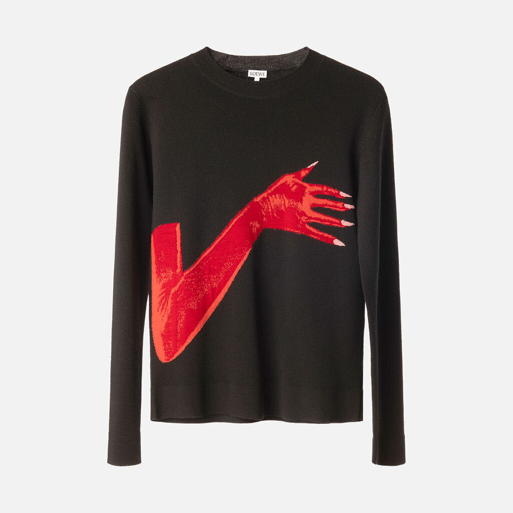 Loewe Black Wool Intarsia Knit Sweater