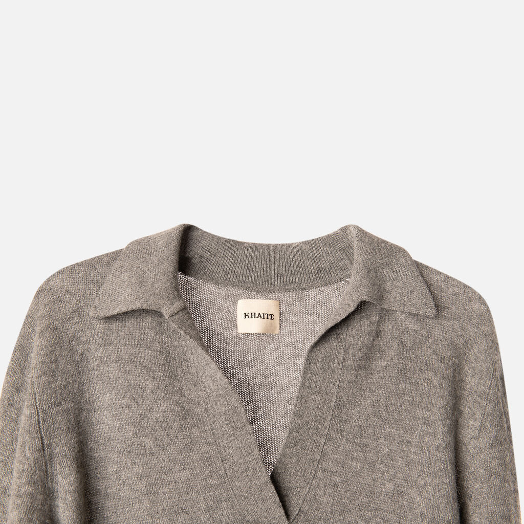Khaite Grey Cashmere Sweater Dress