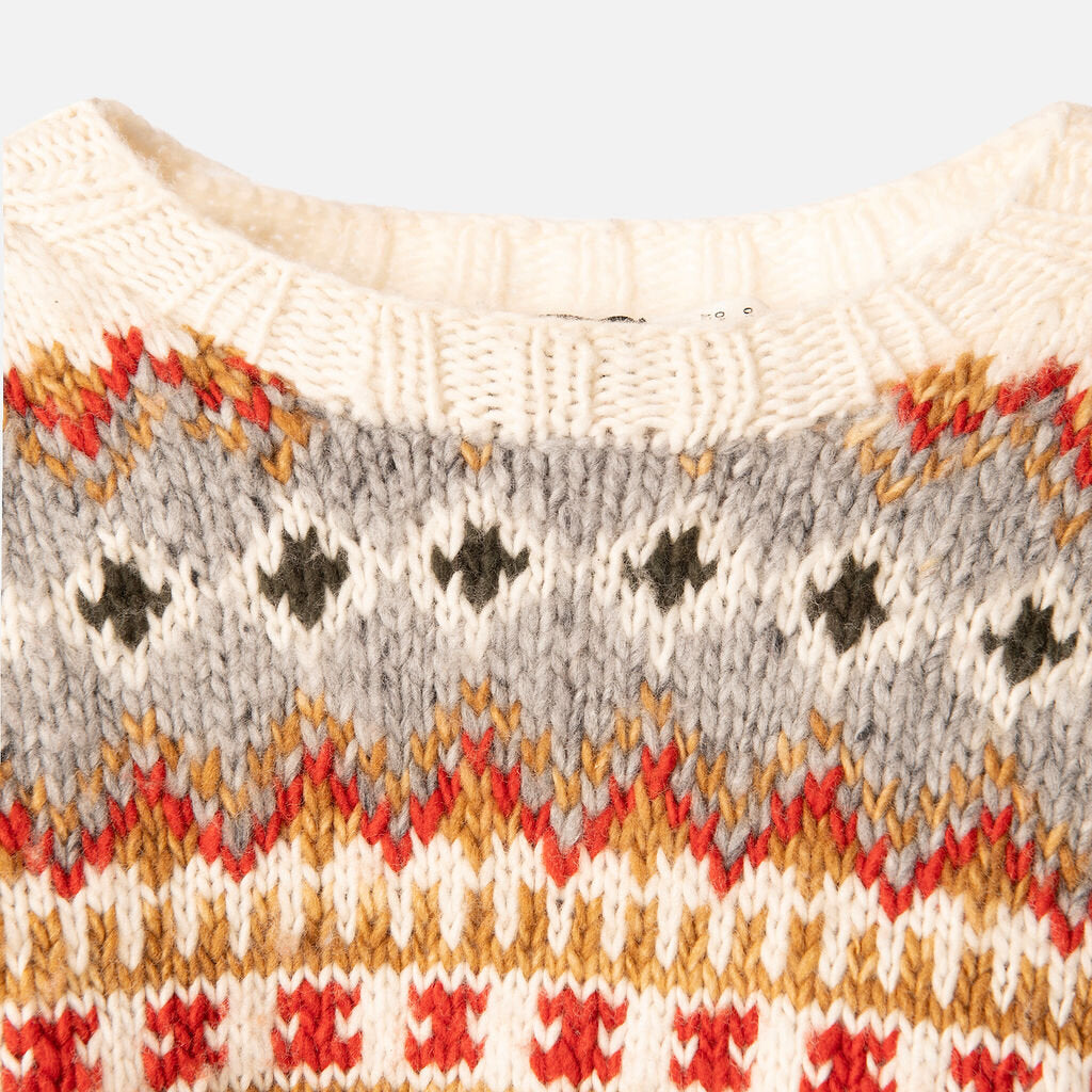 Chamula Cream Wool Fair Isle Sweater