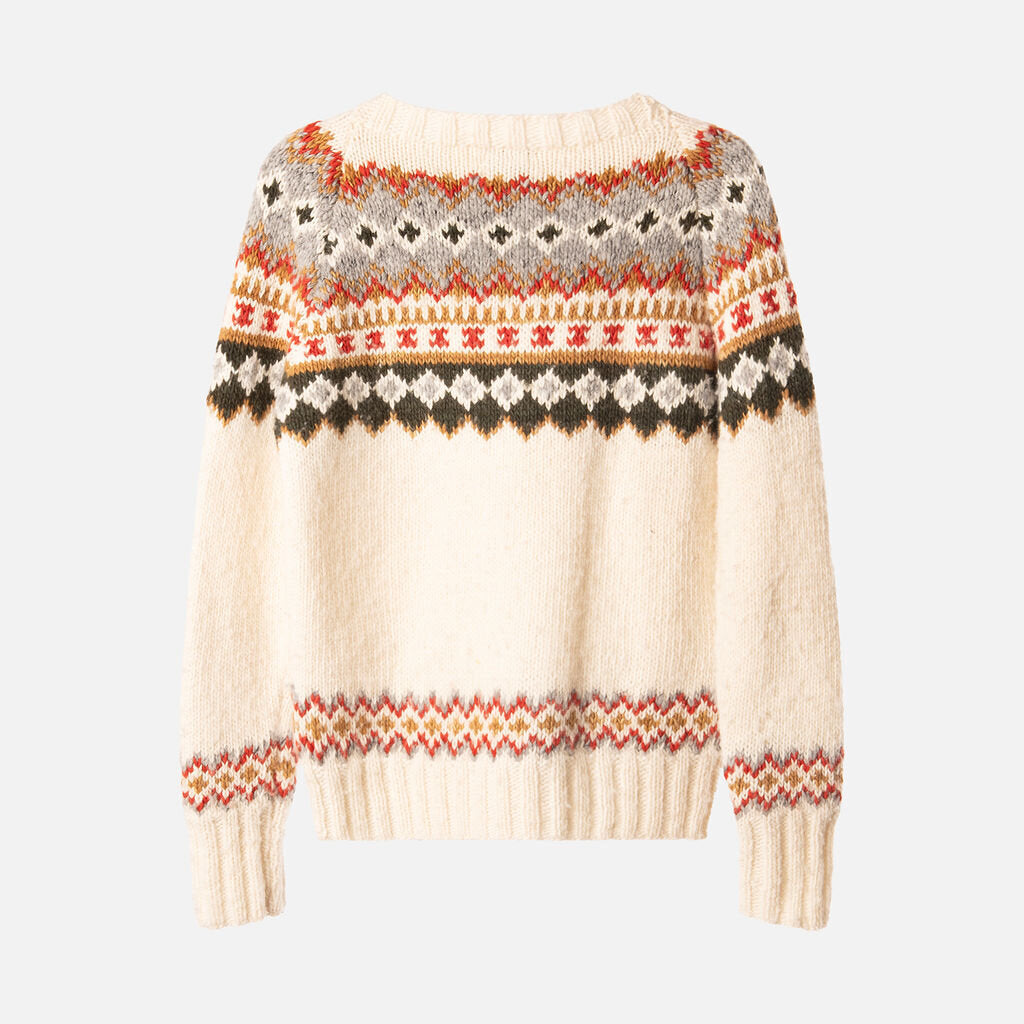 Chamula Cream Wool Fair Isle Sweater
