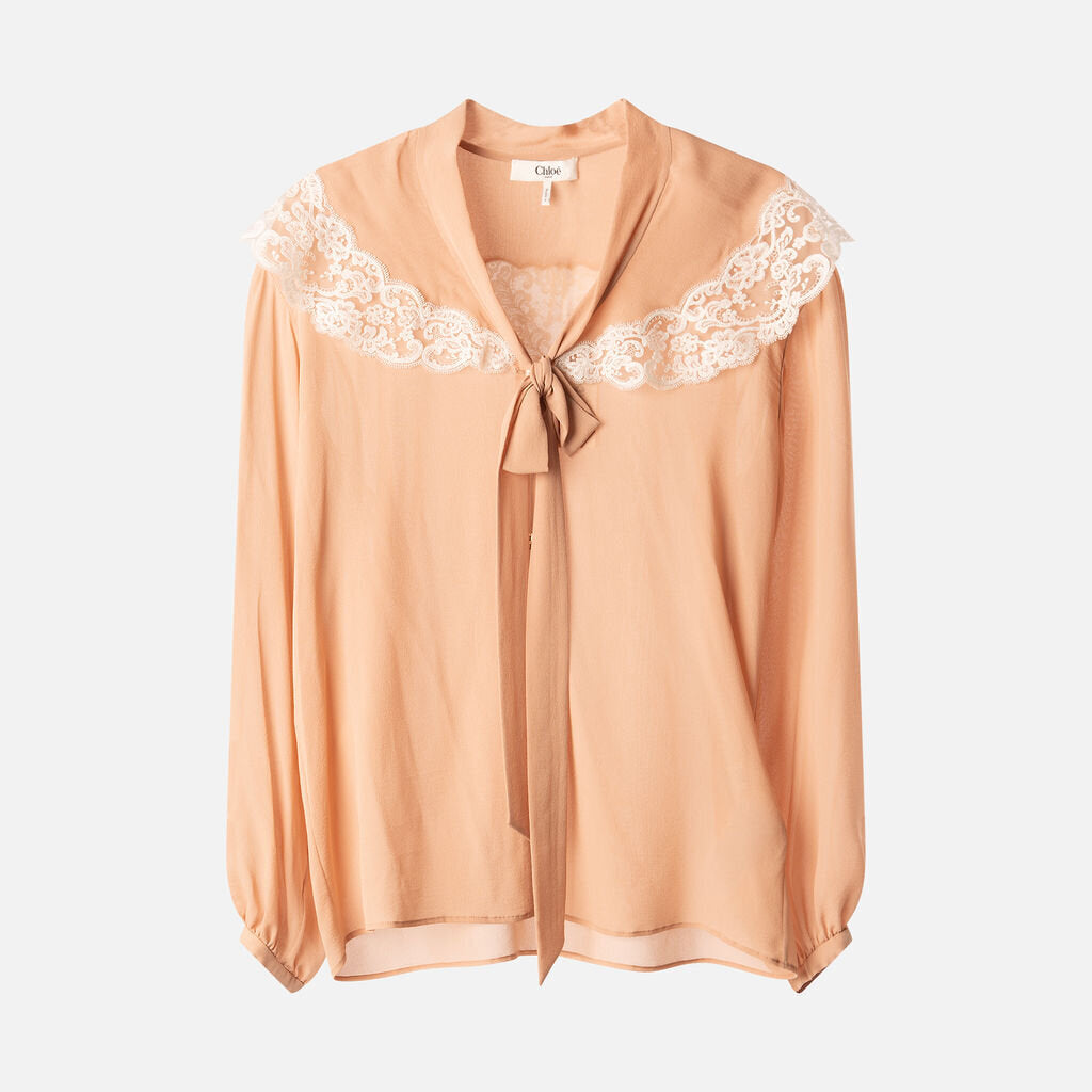 Chloe Blush Pink Neck Tie Blouse